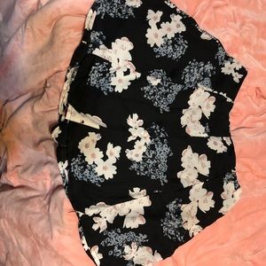 Black w white flower skirt with shorts under